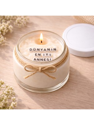 Verda Desing Dünyanın En Iyi Annesi Notlu Kokulu Kavanoz Mum - Özel Notlu Hediyelik Cam Mum