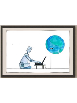 Karikatural Mohamed Samedy Zakrya 29X21CM Orijinal Karikatür BOD03283