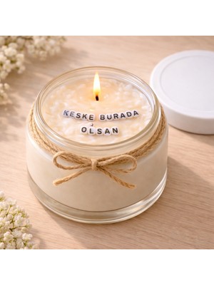Verda Desing Keşke Burada Olsan Notlu Kokulu Kavanoz Mum - Özel Notlu Hediyelik Cam Mum