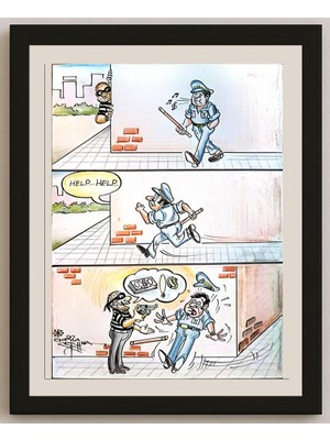 Karikatural Vendra Gopalaksrishna 29X21CM Orijinal Karikatür BOD03723