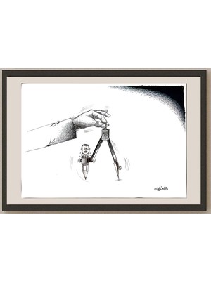 Karikatural Raed Khalil 29X21CM Orijinal Karikatür BOD03744