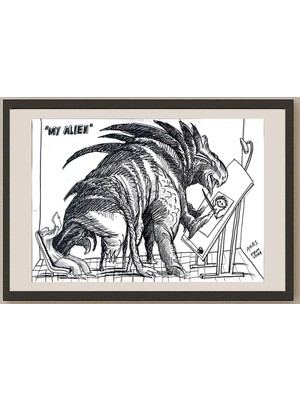 Karikatural Ares 50X35CM Orijinal Karikatür BOD03513