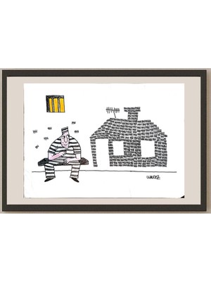 Karikatural Raimundo Waldez Duarte 29X21CM Orijinal Karikatür BOD03949