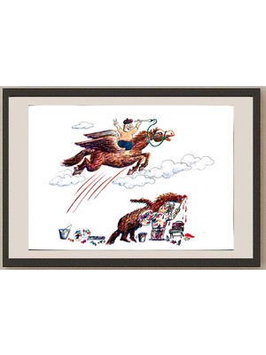 Karikatural Feng Hui Cang 25X18CM Orijinal Karikatür BOD03309