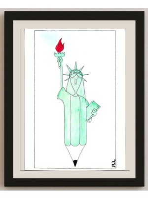 Karikatural Louis Postruzin 29X21CM Orijinal Karikatür BOD04173