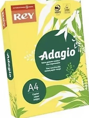 KİKA  Rey Adagio A4 80 gr Renkli Fotokopi Kağıdı 500"LÜ Limon Sarı Kika