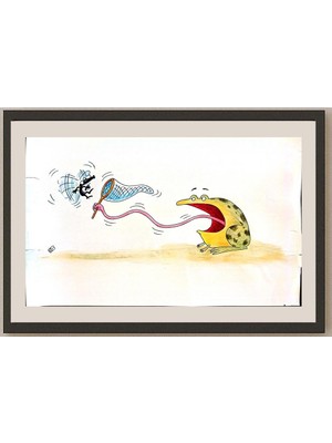 Karikatural Mohamed Reza 29X21CM Orijinal Karikatür BOD03805