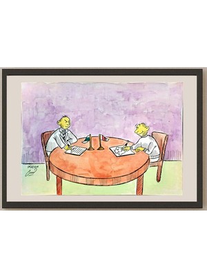 Karikatural Hosseini Kazem 29X21CM Orijinal Karikatür BOD04325