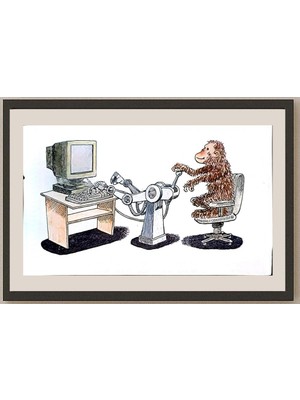 Karikatural Ma Heng Chao 27X16CM Orijinal Karikatür BOD04142