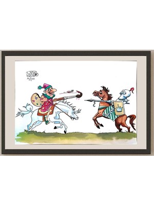 Karikatural Mohsen Elhafiz Elaal 29X21CM Orijinal Karikatür BOD04225