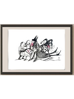 Karikatural Xiaowiang Hou 29X21CM Orijinal Karikatür BOD03994