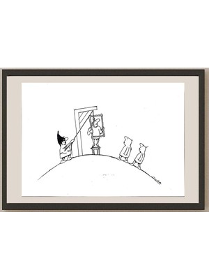 Karikatural Esmat Asghari 24X17CM Orijinal Karikatür BOD04203