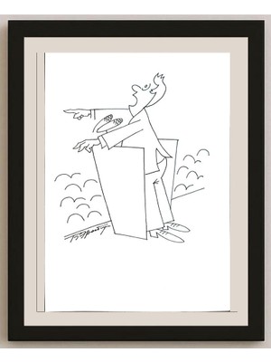 Karikatural Boris Erenburg 29X21CM Orijinal Karikatür BOD04343