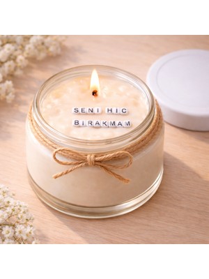 Verda Desing Seni Hiç Bırakmam Notlu Kokulu Kavanoz Mum - Özel Notlu Hediyelik Cam Mum