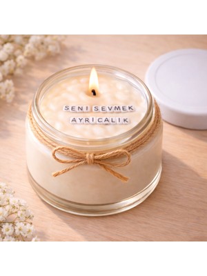 Verda Desing Seni Sevmek Ayrıcalık Notlu Kokulu Kavanoz Mum - Özel Notlu Hediyelik Cam Mum