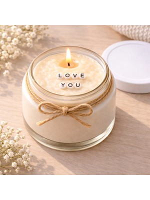 Verda Desing Love You Notlu Kokulu Kavanoz Mum - Özel Notlu Hediyelik Cam Mum