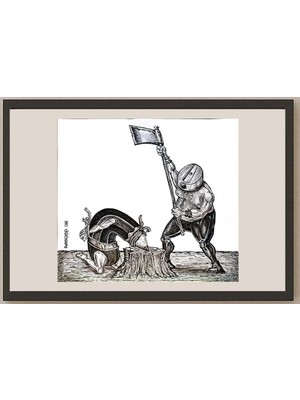 Karikatural Mohammad Amin Aghaey 23X21CM Orijinal Karikatür BOD04185