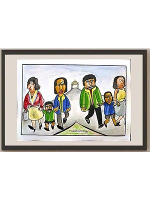 Karikatural Sairam Akundi 29X21CM Orijinal Karikatür BOD03448
