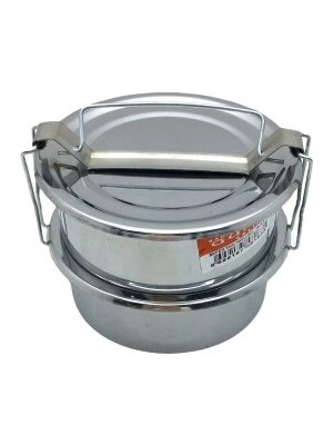 SHC4200 Sada Güneş Çelik NO-14CM ( 2li ) ( Metal ) Sefer Tası ( Derinlik : 4.5cm ) ( Taşıma Kulp=bağlama Ka