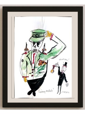 Karikatural S M 29X21CM Orijinal Karikatür BOD04256