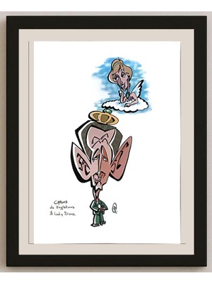 Karikatural Carlos De Inglatewz 29X21CM Orijinal Karikatür BOD04214