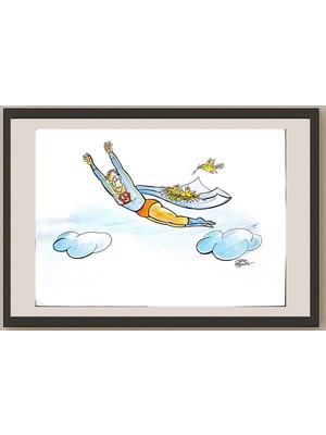 Karikatural Shyam Mohan 29X21CM Orijinal Karikatür BOD03401