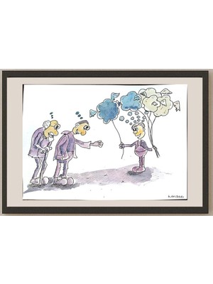 Karikatural Hosnieh Akbari Kamran Var 29X21 Orijinal Karikatür BOD03657