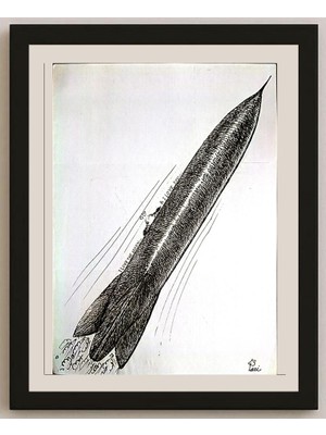 Karikatural Pari Mohammad Nabi 29X21CM Orijinal Karikatür BOD03367