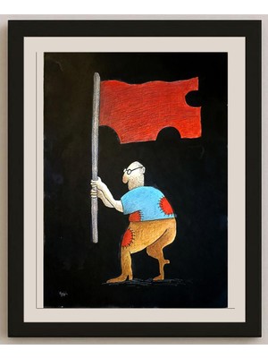 Karikatural Masoud Ziaei Zardkhashosei 29X21CM Orijinal Karikatür BOD04098