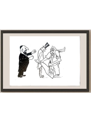 Karikatural Yosef Fayer 33X23CM Orijinal Karikatür BOD04119