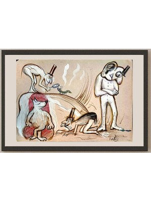 Karikatural Hafez Agha 29X21CM Orijinal Karikatür BOD04270