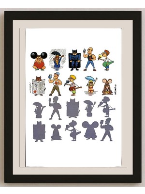 Karikatural Michel Kichka 43X30CM Orijinal Karikatür BOD04551