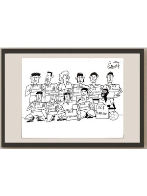 Karikatural Eduardo Caldari Junior 29X21CM Orijinal Karikatür BOD03302