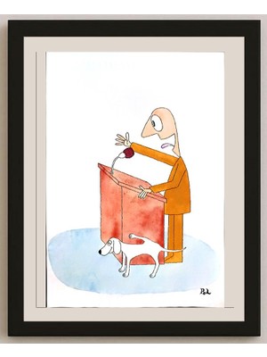 Karikatural Louis Postruzin 29X21CM Orijinal Karikatür BOD04299