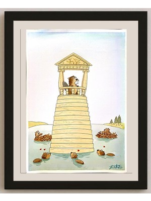 Karikatural Toshiko Nishida 36X30CM Orijinal Karikatür BOD04567