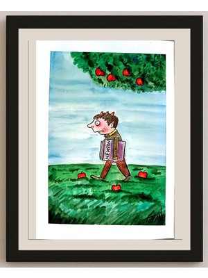 Karikatural Cristian Topan 29X21CM Orijinal Karikatür BOD03699