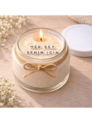 Verda Desing Her Şey Senin Için Notlu Kokulu Kavanoz Mum - Özel Notlu Hediyelik Cam Mum