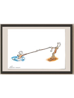 Karikatural Mahshid Hashemi 29X21CM Orijinal Karikatür BOD03976