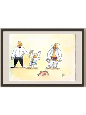Karikatural Achmad Cholid 29X21CM Orijinal Karikatür BOD03639