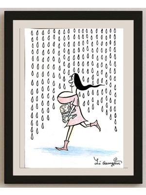 Karikatural Li Guangjun 29X21CM Orijinal Karikatür BOD03668