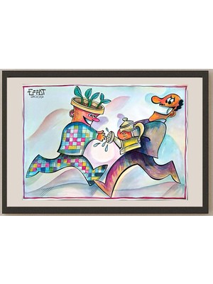 Karikatural Mohammed Effat 29X21CM Orijinal Karikatür BOD03964