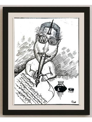 Karikatural Mehdi Divandari 25X19CM Orijinal Karikatür BOD04207