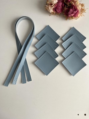 ZG Hobi Aksesuar Örgü Çantalar Için Dikilebilir Askı ve 8 Adet Kare Motif