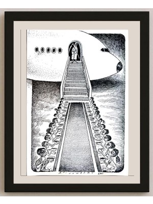 Karikatural Ali Divandari 29X21CM Orijinal Karikatür BOD04352