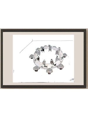 Karikatural Zhang Jun 35X25CM Orijinal Karikatür BOD04391