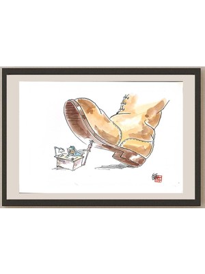 Karikatural Tahara Tota 36X26CM Orijinal Karikatür BOD04418
