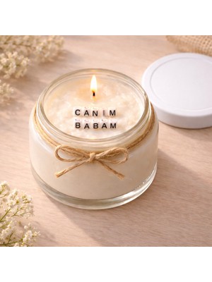Verda Desing Canım Babam Notlu Kokulu Kavanoz Mum - Özel Notlu Hediyelik Cam Mum