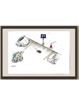 Karikatural Wang Xuan 29X21CM Orijinal Karikatür BOD03706