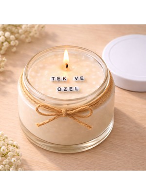 Verda Desing Tek ve Özel Notlu Kokulu Kavanoz Mum - Özel Notlu Hediyelik Cam Mum