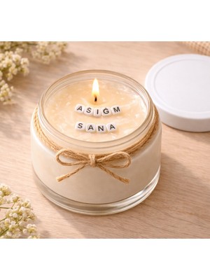 Verda Desing Aşığım Sana Notlu Kokulu Kavanoz Mum - Özel Notlu Hediyelik Cam Mum